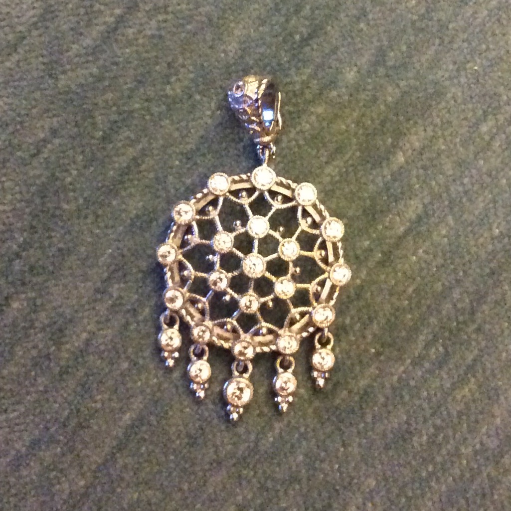 Judith Ripka Sterling Silver Dreamcatcher Pendant Enhancer 150$